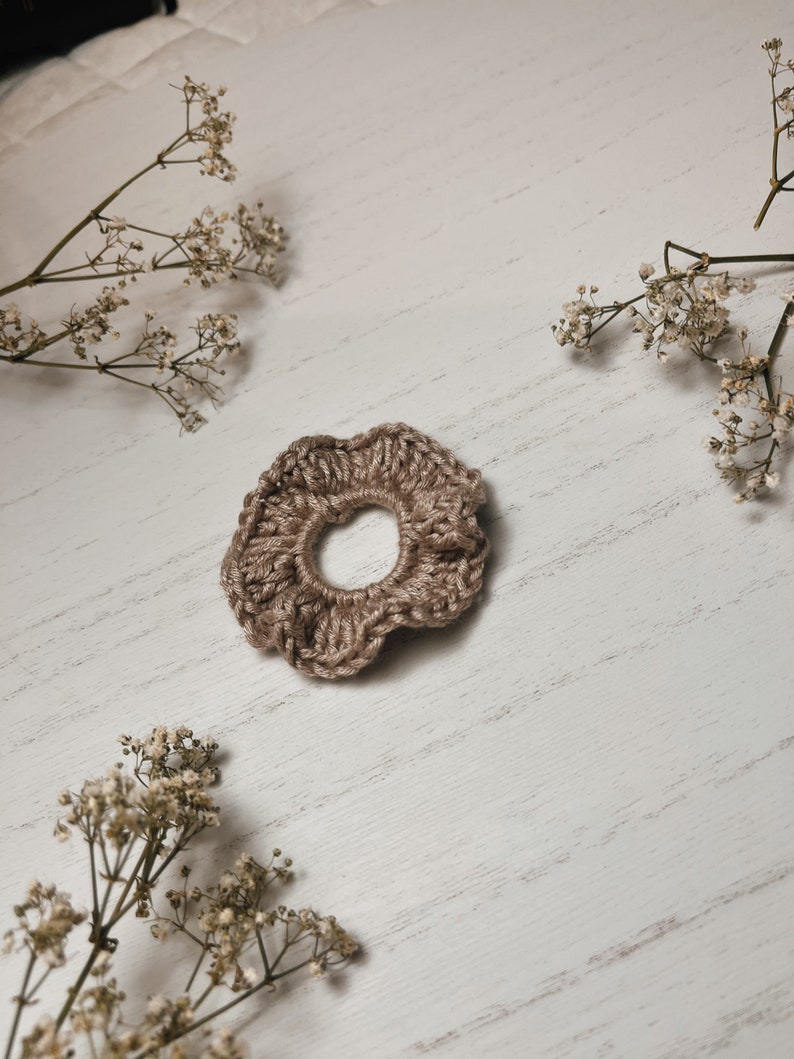 For Kids Brownberry Crochet Scrunchie Handmade Ponytail Holder Hair Tie For Kids image 2