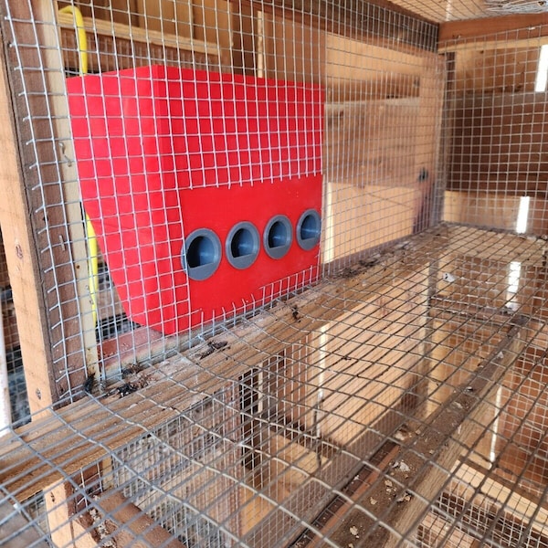 NO WASTE - Large Quail Feeder with Lid. Made in USA