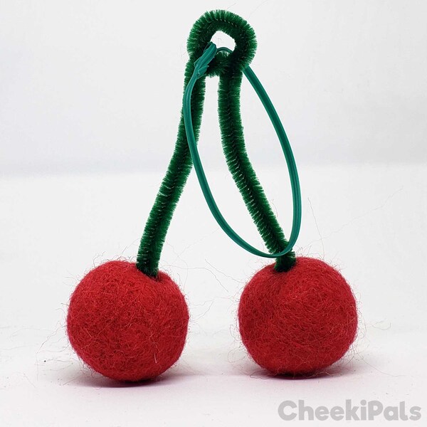 Cherries Needle Felted Hanging Charm Decoration