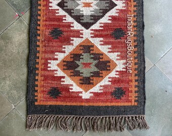 Handgewebter Kelim Läufer, Teppich Läufer, Kelim Läufer, Vintage Kelimteppich, Juteteppich, Handgewebter Teppich