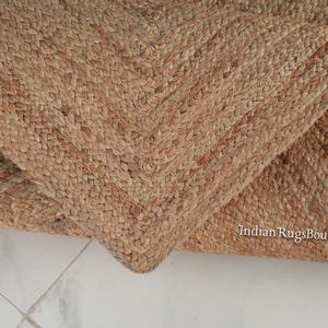 Handmade Natural Jute Braided Rectangle Rug Large Area Rug, Bohemian Rug, Eco Friendly Rug, Custom Size Rug, Home Decor Rugs