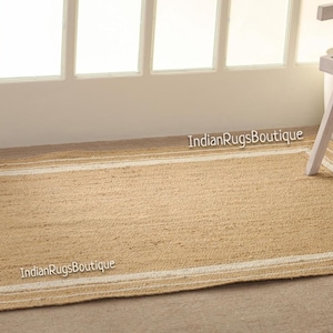 Naturlig jutematta Miljövänlig flätad jutematta Boho Rektangulär jutematta Boho Dekormatta Juteområdesmatta Fyrkantig jutematta Matta i anpassad storlek