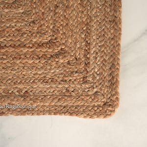 Natural Jute Rug Jute Braided Rug Bohemian Jute Rug Rectangular Jute Rug Boho Decor Rug Jute Area Rug Square Jute Rug Custom Size Rug