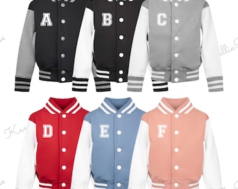 Gepersonaliseerde Varsity-jas voor kinderen - Baby, peuter, kinderen, bijpassende mode, populair, verjaardag, Kerstmis, cadeau, mode