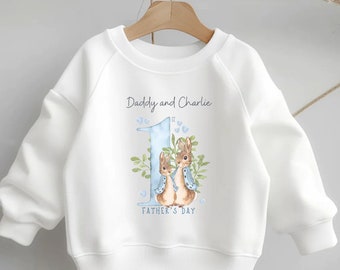 Boys Personalised 1st Fathers Day Sweatshirt - Jumper, Fashion, Trending, Spring, Summer, Children’s Sweater, Jumper, Gift, Daddy & Child