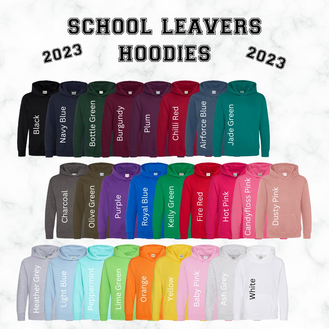2023 Leavers Hoodies Personalised Nursery School College Keepsake Class