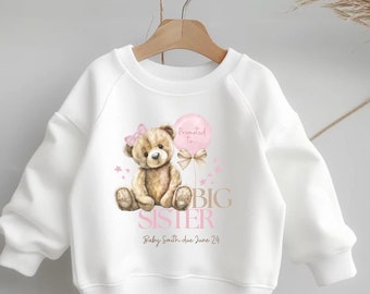 Promoted to Big Sister - Sweatshirt Jumper, Fashion, Trending, Children’s Sweater, Jumper, Special Gift, Baby Brother, Baby Sister, Siblings