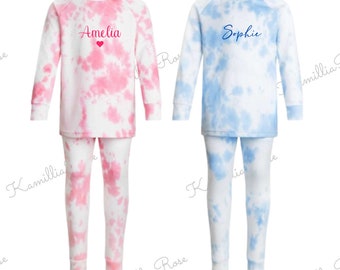 Tie-Dye Lounge Sets - Personalised Loungewear, Matching, Family, Toddler, Baby, Children, Unisex, Customised, Name, Initials