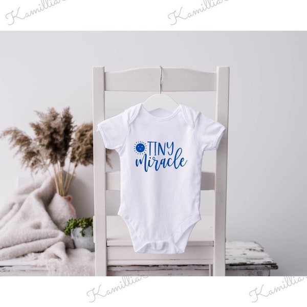 Tiny Miracle - Baby Vest | Baby Boy | Baby Girl | New Baby | Unisex | Personalised Vests | Special | Keepsake | Customised | Baby Gift