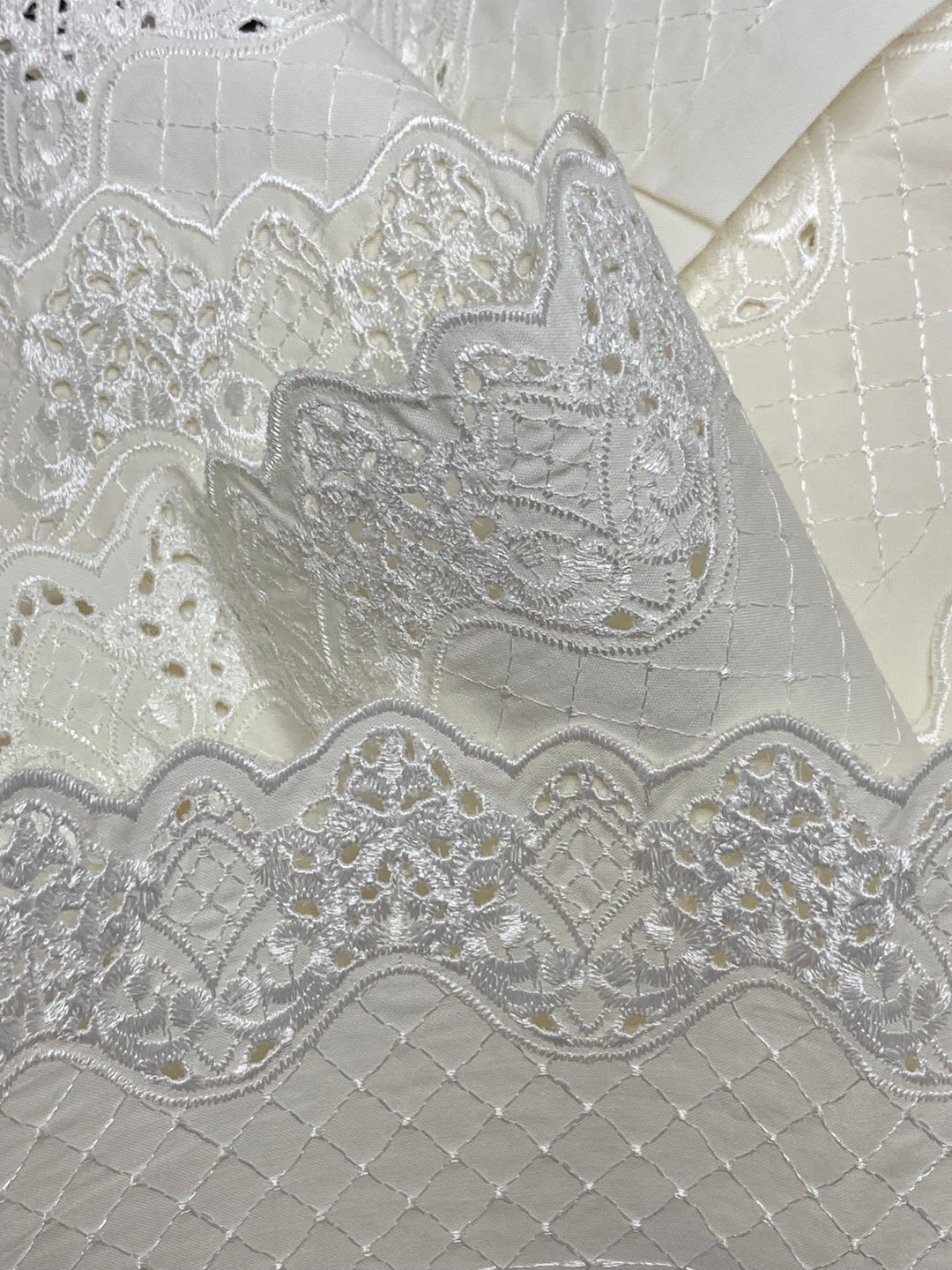 Ivory Flat Eyelet Lace 4 Wide Etsy