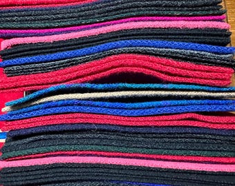 26 Patchwork Wool Fabric Precut Squares Crafts Upcycle Quilting 6x6~Mostly felted