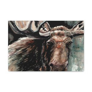 Coeur d' Alene Moose, Rolled Print, Cute Moose, silhouette d'orignal, art d'orignal, Valentine Moose, Idaho Decor, orignal brun