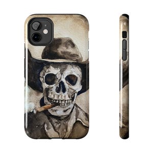 skeleton smoking cigarette phone case Art case, Skull with Burning by Vincent Van Gogh, Painting phone case, design for iPhone 15 14 13 12 11 X SE Vincent Van Gogh Skeleton Cigarette