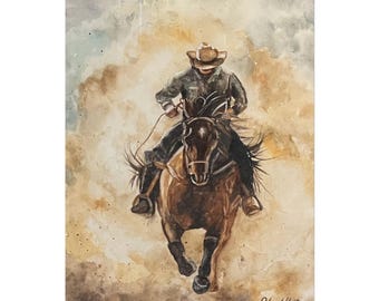 Cowboy on a Horse Rolled Posters