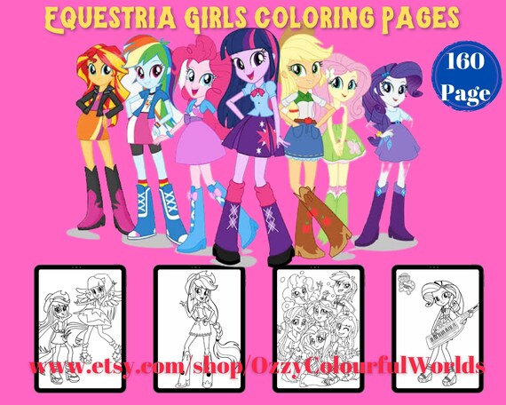 160 Printable Equestria Girls Coloring Pagesmy Little Pony - Etsy