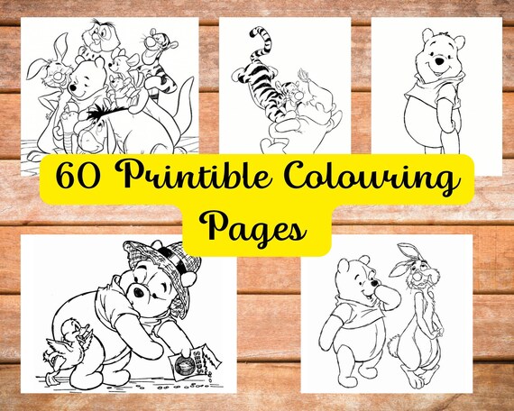 60 Printable Winnie the Pooh Coloring Pages for Kidsinstant - Etsy