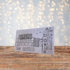 Tarjeta de Navidad del centro de Sheffield City Centre