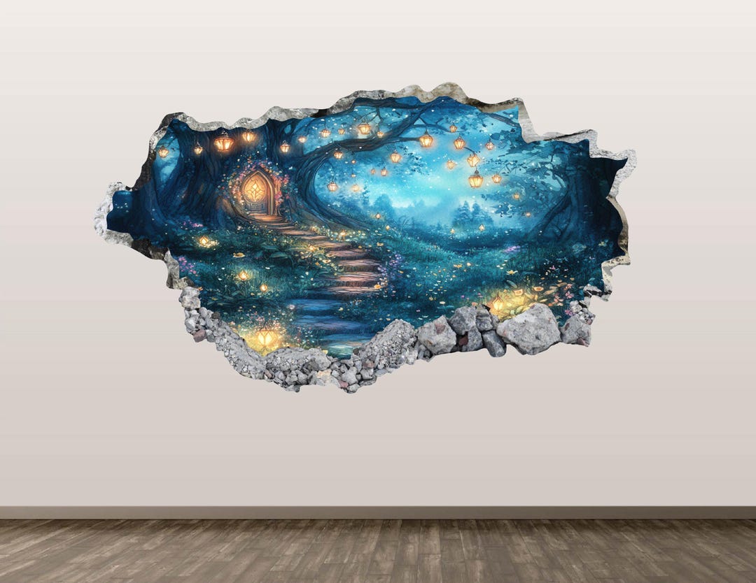 Enchanted Forest Wall Decal - Wall Sticker Magical 3D Wall Art Kids ...