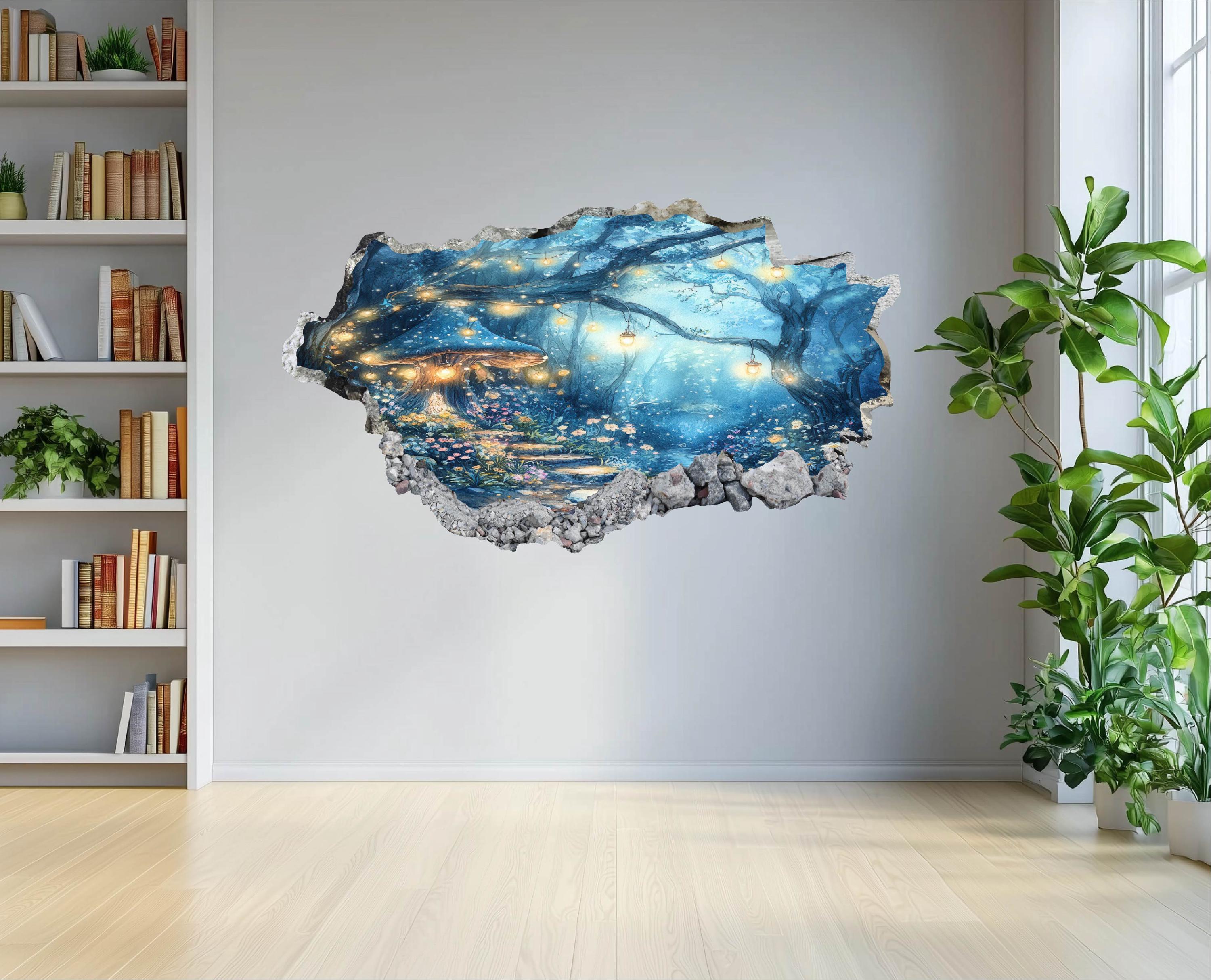 Magical Fairy Tale Wall Decal - Wall Sticker Enchanted Forest 3D Wall ...