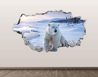 Red Panda Wall Decal 3D Smashed Animal Wall Sticker Room Home Decor Mural Print