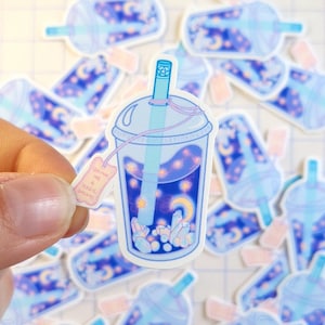 Dream Tea Sticker | Witchy Vibes Bubble Tea Artist Sticker | (1.7 x 1.2 inches) | Durable, Waterproof and Tear Resistant Vinyl