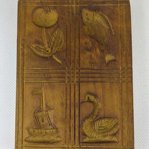 Antique German Springerle Cookie Mold: 19th Century Folk Art Baking Board