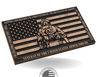 Veteran Oath of Enlistment Bordered Flag - SVG