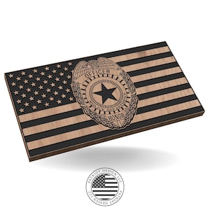 Police Officer Badge - Center Flag - SVG File for CNC, Laser, Vinyl Machines, and More.