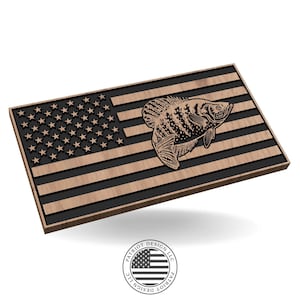 American Flag with Crappie Fish - SVG