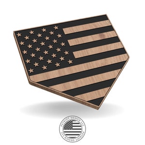 Home Plate Shaped American Flag - SVG File for CNC, Laser, Vinyl Machines, and More.