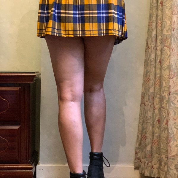 Beautiful Ultra Short 12inch Tartan Micro Mini Skirt Women's Pleated Plaid Girls Check Bodycon