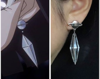 Sailor Saturn Princess Saturn Clear and Silver Earrings