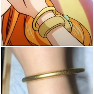 OP Nami Gold Matte Finish Bangle Bracelet for Cosplay