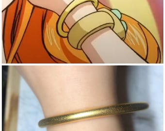 OP Nami Gold Matte Finish Bangle Bracelet for Cosplay