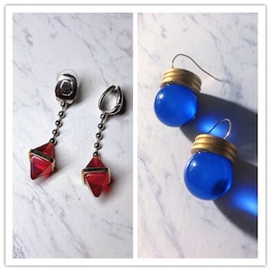 Red, Blue Earrings
