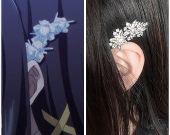 Miyuki Sliver Snowflake Crystal Hair Clips