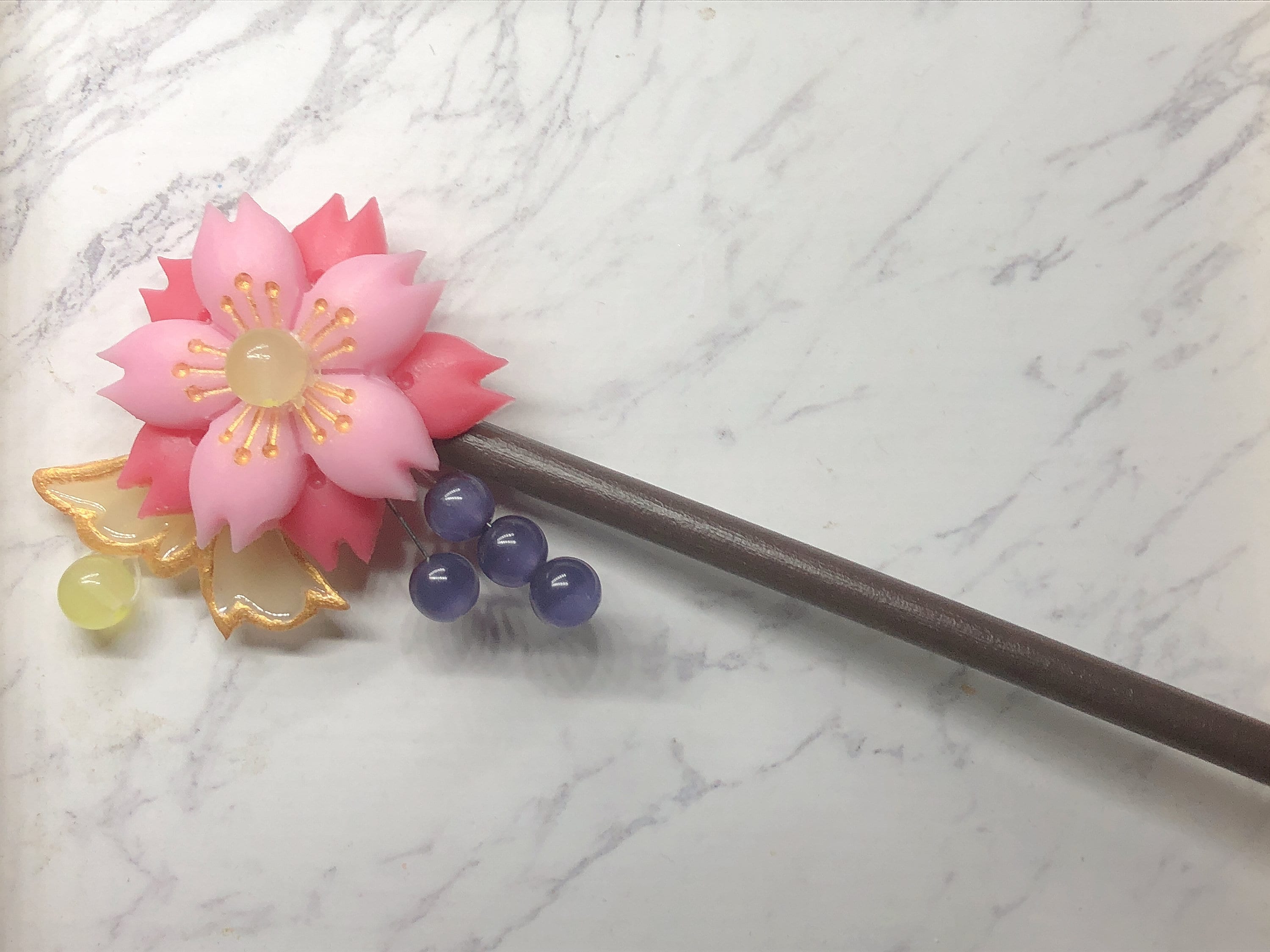 Tomoe and Nanami Pink Sakura Flower and Butterfly Cat Eye and Jade