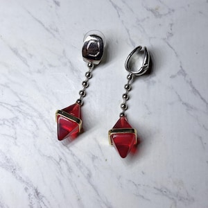 Red, Blue Earrings