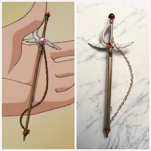 Sakura Sword & Shield Pearlescent Brooch and Pin