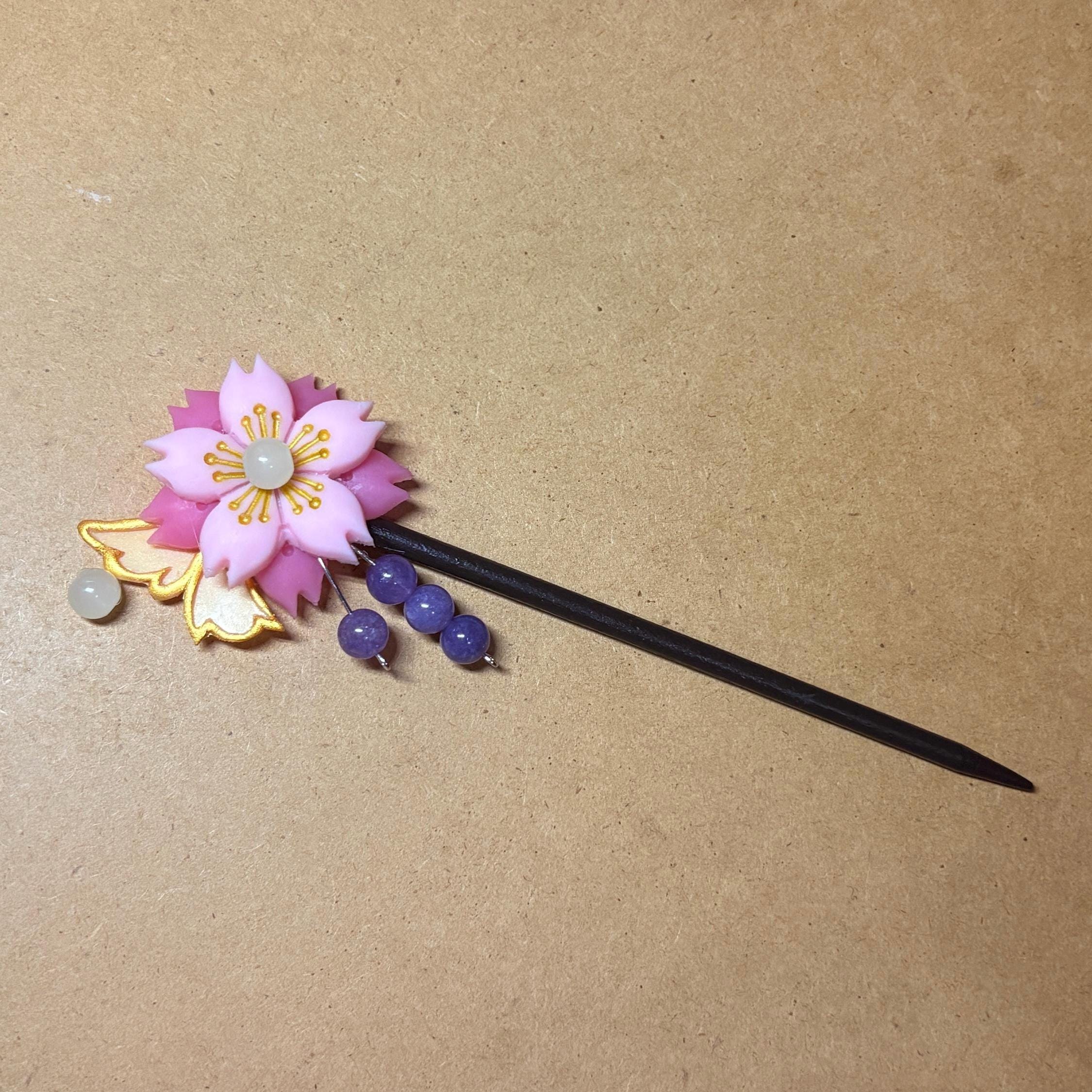 Tomoe and Nanami Pink Sakura Flower and Butterfly Cat Eye and Jade