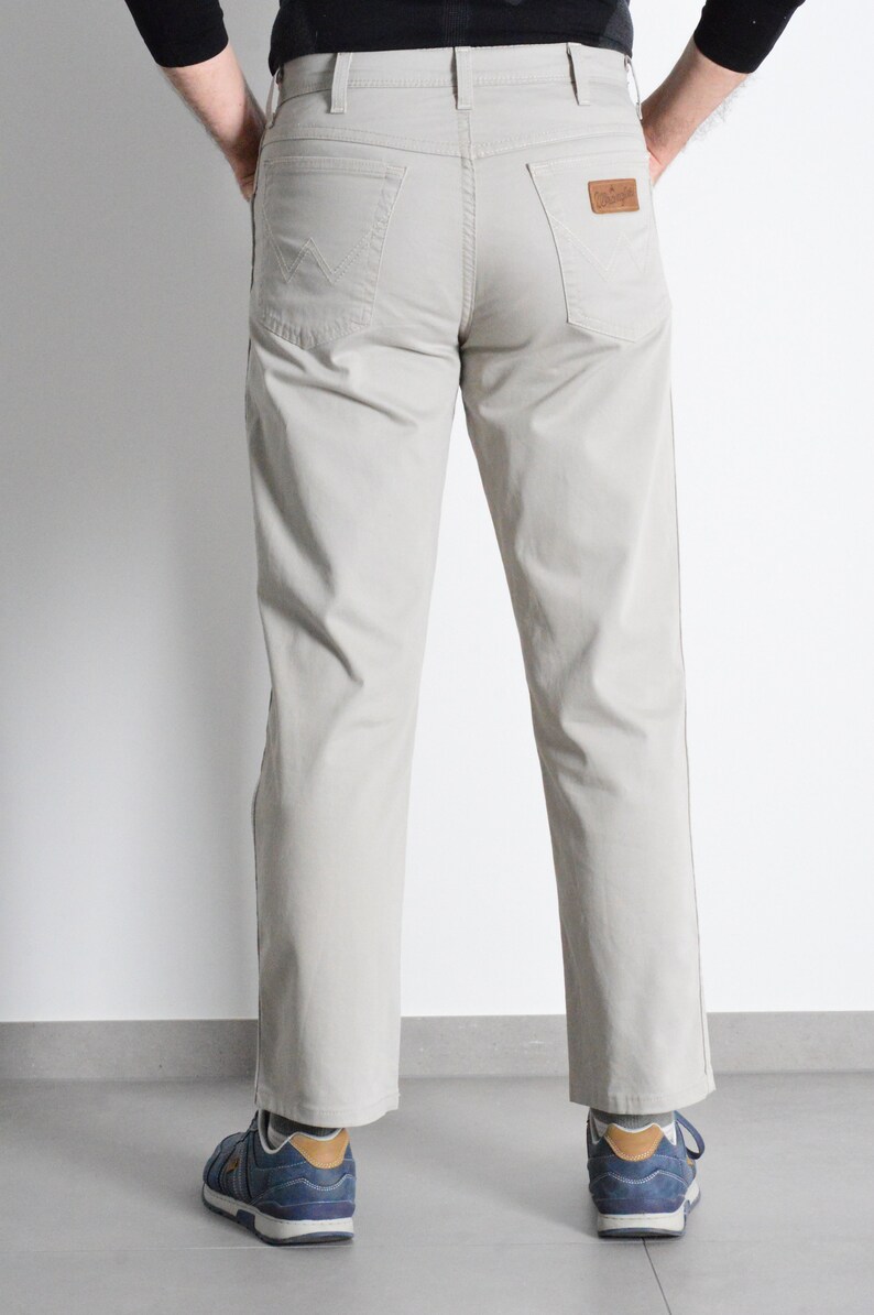 Y2K Wrangler Light Grey Minimalist Mens Pants Waist Size 32 In S imagem 4