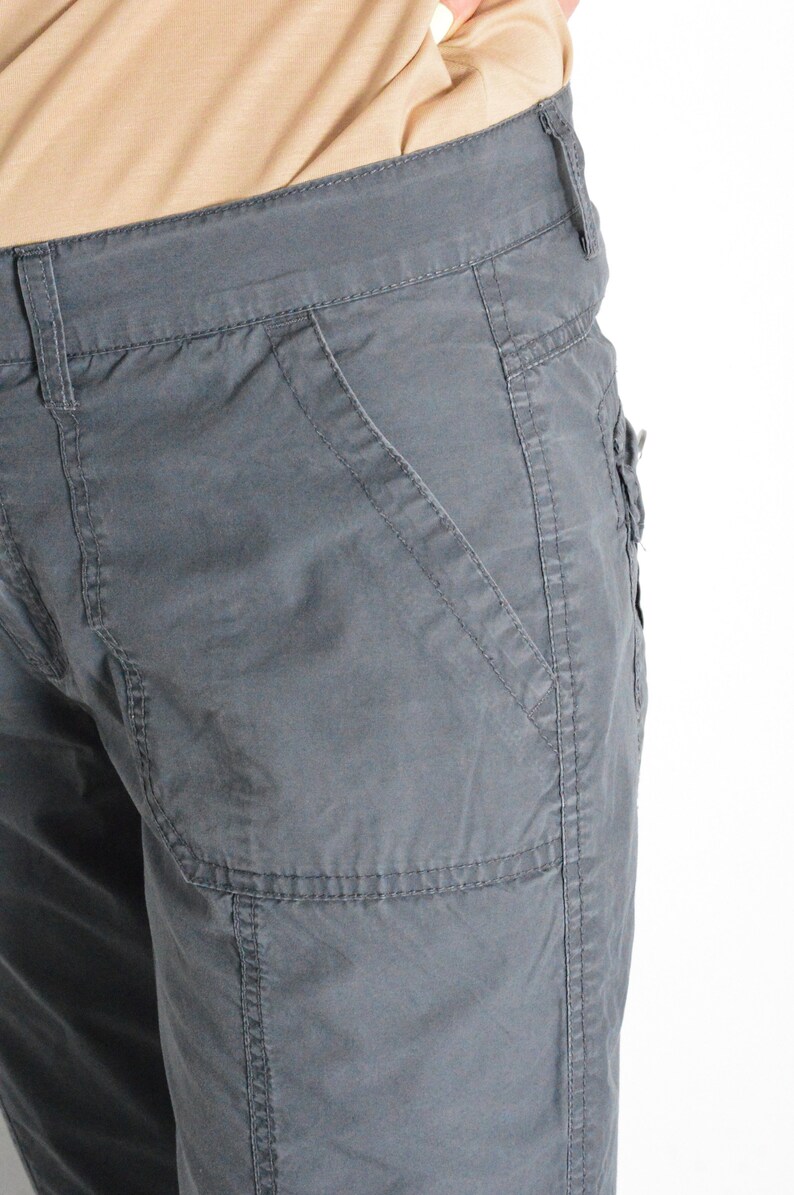 Y2K Grey Lightweight Grunge Womens Pants Waist Size 32 In M image 6