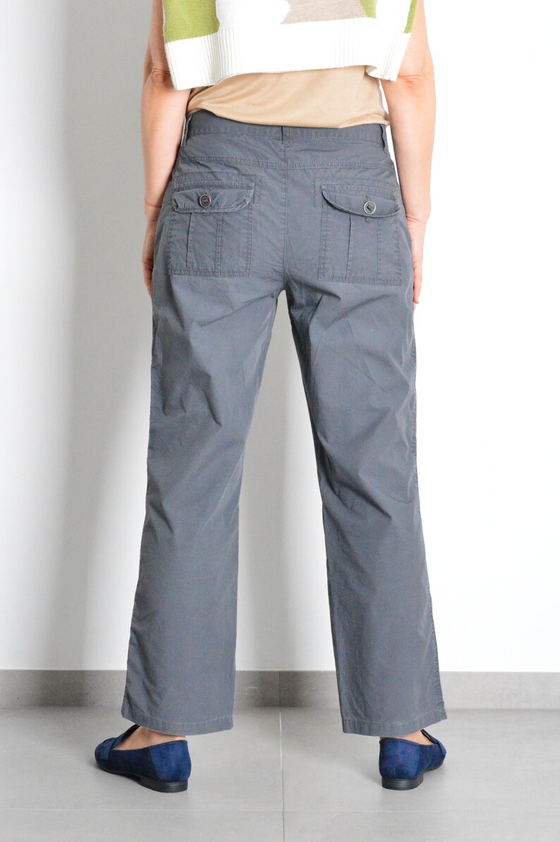 Y2K Grey Lightweight Grunge Womens Pants Waist Size 32 In M image 4