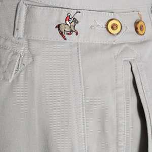 Vintage 80s Beige Minimal Embroidered Horse Pleated Mens Chinos Pants Size 32 In M image 5