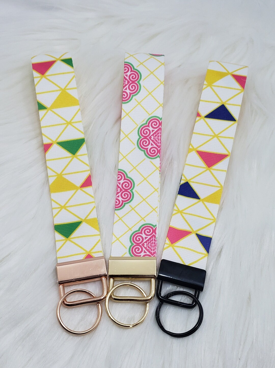 Tri Color Wristlet Strap Keychain - Etsy