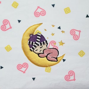 Hmong Baby Girl PTS durmiendo en la luna/nube HHT manta de felpa para bebé