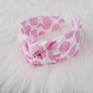 Pink Full EF Print Knotted Headband