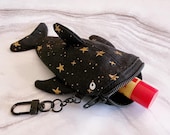 小物 Roy Rifle Paper Co Black Metallic Gold Star Fish Keychain, Fish