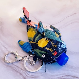 Rifle Paper Co Fish Keychain, Fish Coin Purse, Zipper Coin Fish Case Keychain