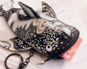 Rare Starry Night Whale Shark Keychain Wallet